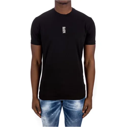 Schwarzes Baumwoll-T-Shirt Cool Fit , Herren, Größe: 2XL - Dsquared2 - Modalova