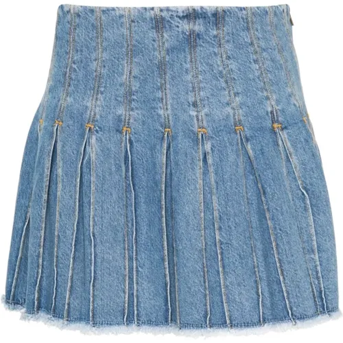 Denim Pleated Skirt , female, Sizes: W25, W26 - Liu Jo - Modalova