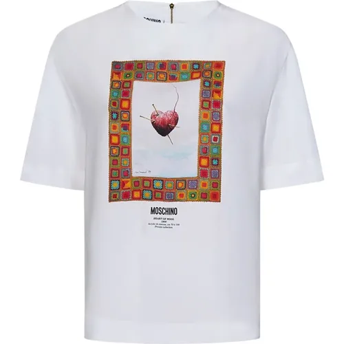 Heart of Wool Shirt with Gold Zip , female, Sizes: M, S, XS - Moschino - Modalova