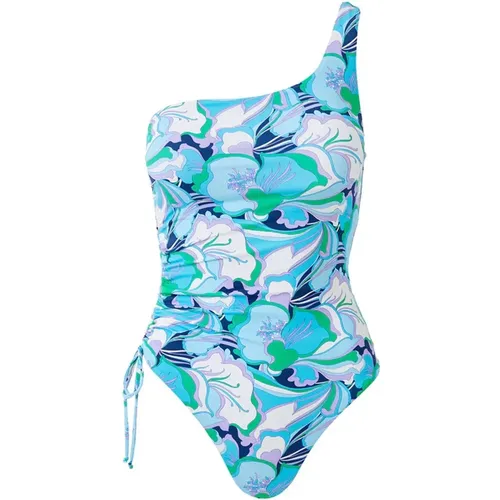 Clear Blue One Shoulder Swimsuit , female, Sizes: M - Melissa Odabash - Modalova