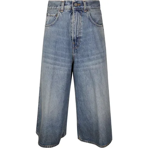 Oversized Denim Bermuda Shorts,Zerrissene Denim Knielange Shorts - Haikure - Modalova