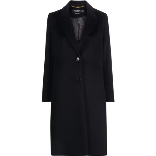 Low reefer logo wool coat , female, Sizes: M - Ralph Lauren - Modalova