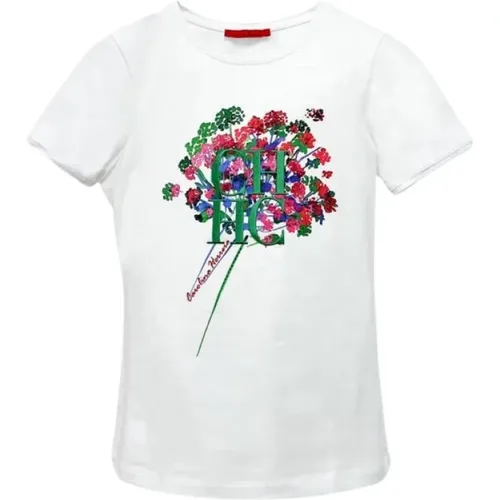 Weiße Aquarellblumen T-Shirt - Carolina Herrera - Modalova