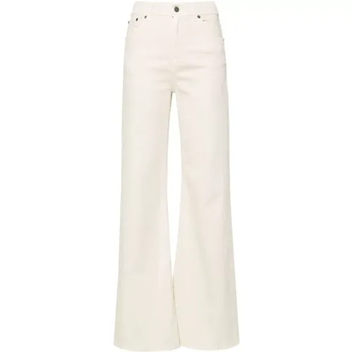 Ivory Weiße Wide Leg Denim Jeans , Damen, Größe: W26 - Dondup - Modalova