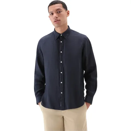 Casual Linen Shirt , male, Sizes: XL - Woolrich - Modalova