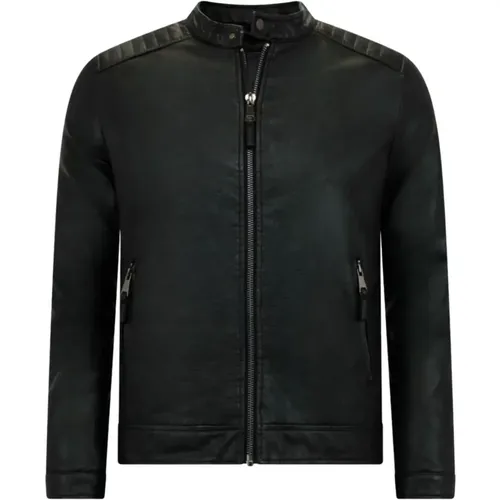 Imitation leather jacket men - Biker Jacket - Zmg-8120 , male, Sizes: S, L, XL, M, 2XL - Enos - Modalova