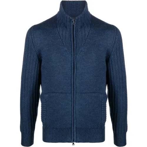 Blauer Zip-Cardigan für Männer , Herren, Größe: 3XL - PAUL & SHARK - Modalova