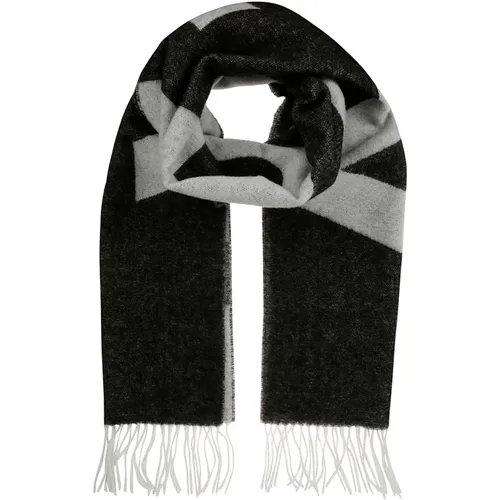 Wool Scarf with Fringes and Extended Logo Print , male, Sizes: ONE SIZE - A.p.c. - Modalova