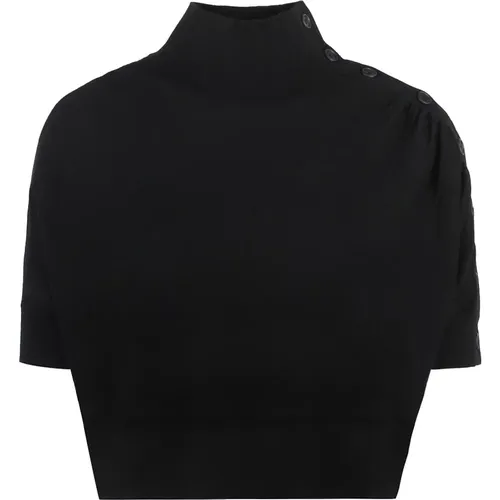 Gerippter Kurzarmpullover , Damen, Größe: XS - pinko - Modalova