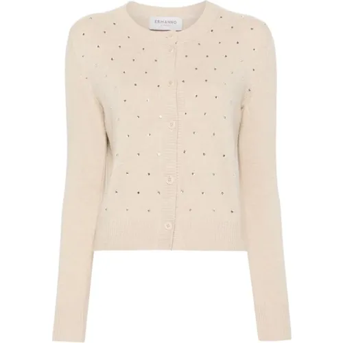 Strass-Cardigan mit Knopfverschluss , Damen, Größe: 2XS - Ermanno Scervino - Modalova