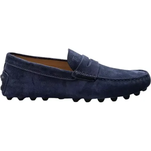 Blaue Leder Macro Gommino Loafers , Herren, Größe: 39 1/2 EU - TOD'S - Modalova