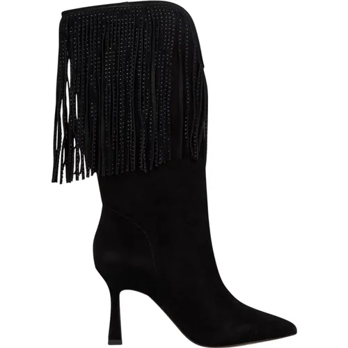 Fringed heeled boot , female, Sizes: 6 UK, 4 UK, 5 UK, 3 UK, 2 UK - Alma en Pena - Modalova