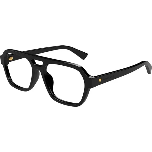 Stylische Brille Bv1336Oa Schwarz , Herren, Größe: 55 MM - Bottega Veneta - Modalova