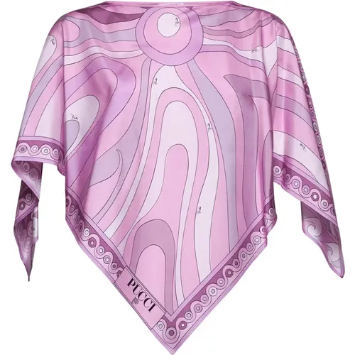 Abstrakte Seidenbluse Lila - EMILIO PUCCI - Modalova