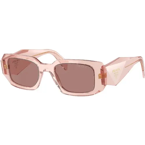 Stylish Sunglasses in Peach and Brown , female, Sizes: 49 MM - Prada - Modalova