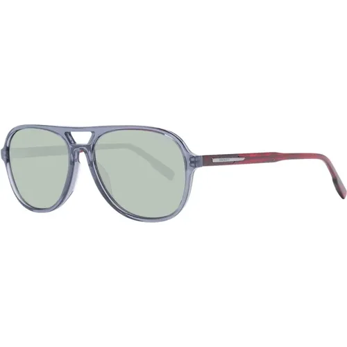 Graue Aviator Sonnenbrille mit Grünen Gläsern , Herren, Größe: ONE Size - Hackett - Modalova
