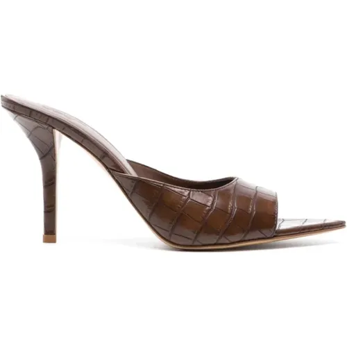 Crocodile Effect Heeled Sandals , female, Sizes: 5 1/2 UK, 4 1/2 UK - Gia Borghini - Modalova