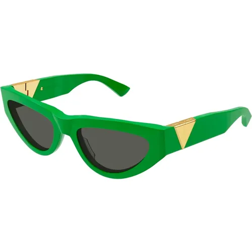 Grüne Sonnenbrille Bv1176S , Damen, Größe: 55 MM - Bottega Veneta - Modalova