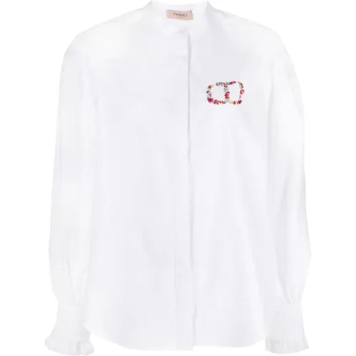 Cotton poplin shirts , female, Sizes: M - Twinset - Modalova