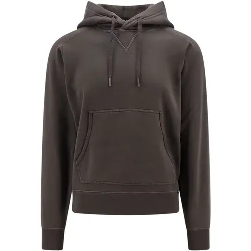Grey Hooded Sweatshirt Made in Italy , male, Sizes: 2XL - Tom Ford - Modalova