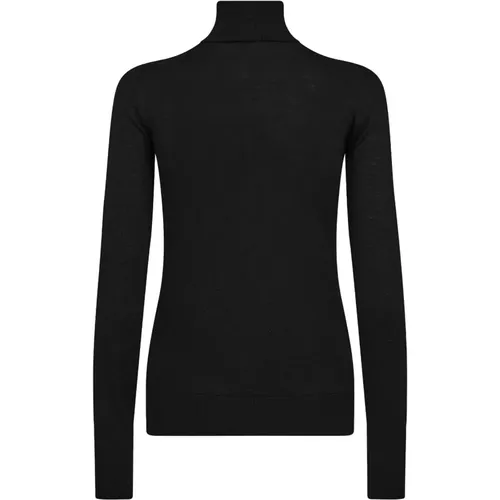 Hochhals Strickpullover Schwarz , Damen, Größe: L - MOS MOSH - Modalova