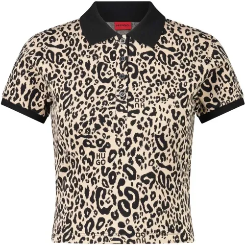 Animal Print Polo Shirt , female, Sizes: M, S, L, XL - Hugo Boss - Modalova