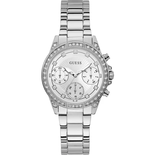 Gemini Silver Analog Bracelet Watch , female, Sizes: ONE SIZE - Guess - Modalova