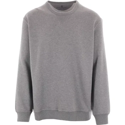 Grey Sweater Jersey Cotton Cashmere Silk , male, Sizes: M, L - BRUNELLO CUCINELLI - Modalova