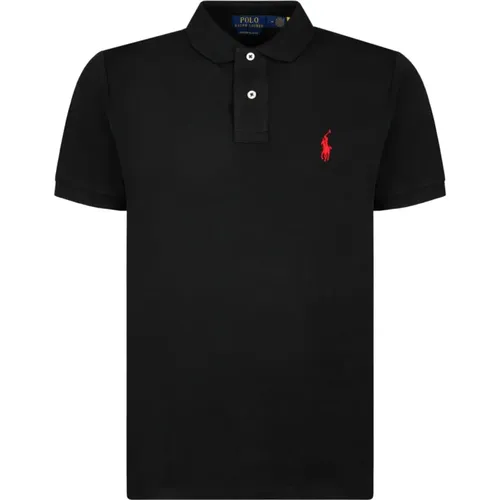 Schwarzes Poloshirt Baumwolle Kurze Ärmel , Herren, Größe: XL - Ralph Lauren - Modalova
