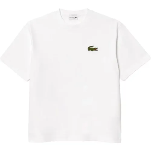 Weißes Herren T-Shirt , Herren, Größe: M - Lacoste - Modalova