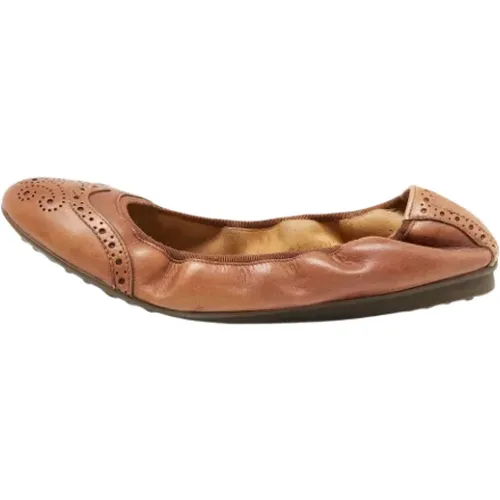 Pre-owned Leather flats , female, Sizes: 7 1/2 UK - Salvatore Ferragamo Pre-owned - Modalova