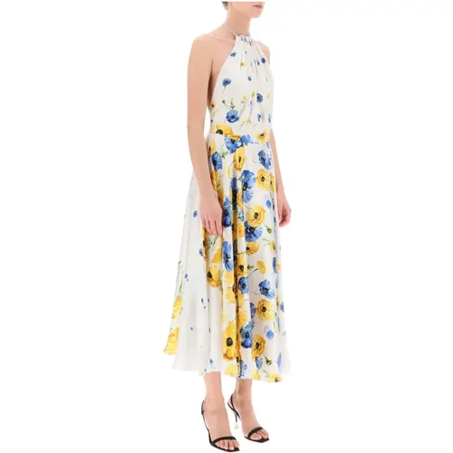 Midi-Kleid aus Satin mit Blumenmuster,Maxi Dresses - Raquel Diniz - Modalova