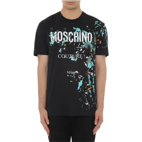 Schwarze T-shirts und Polos Kollektion , Herren, Größe: M - Moschino - Modalova