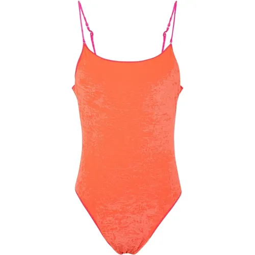 Fuchsia Velvet Monokini mit Herausnehmbarer Polsterung , Damen, Größe: M - Me-Fui - Modalova