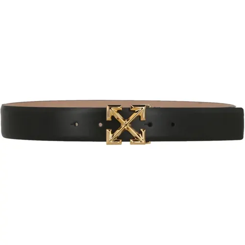 Arrow Leather Belt H35 , female, Sizes: 75 CM - Off White - Modalova