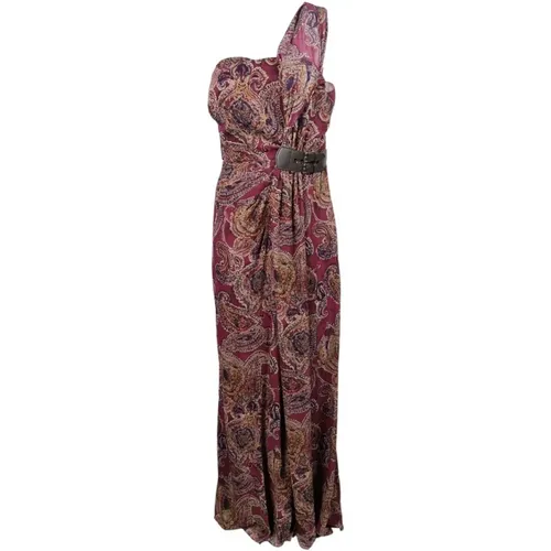 Bordeaux Muster Kleid , Damen, Größe: XS - Ralph Lauren - Modalova