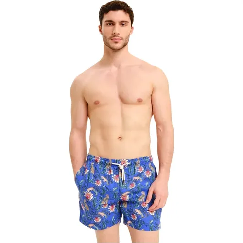 Mediterranean Linen Swim Shorts , male, Sizes: XL, L, M - Peninsula - Modalova