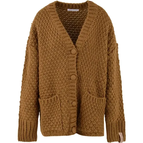 Camel Sweater Cardigan , female, Sizes: XS, S - Mar De Margaritas - Modalova