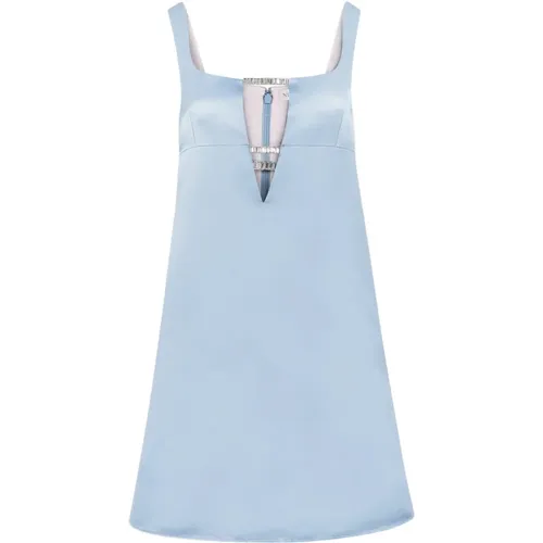 Blaues Satin Mini A-Linie Kleid , Damen, Größe: 2XL - Nina Ricci - Modalova