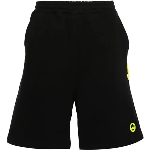 Schwarze Baumwoll-Jersey-Shorts,Schwarze Shorts mit Seitentaschen - Barrow - Modalova
