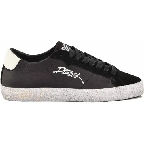 Leather Sneakers with Rubber Sole , female, Sizes: 8 UK, 7 UK, 6 UK, 5 UK - Diesel - Modalova