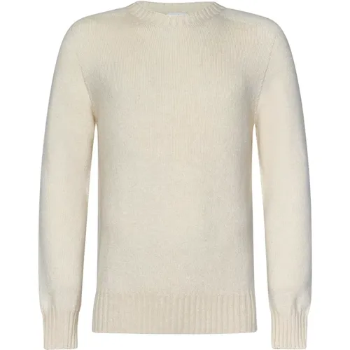 Cremefarbener Cashmere Rundhalspullover - Malo - Modalova