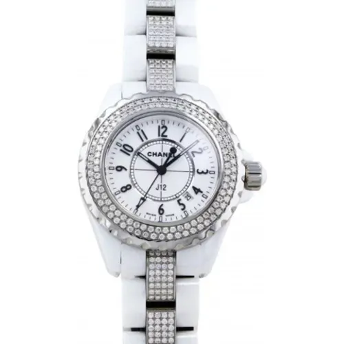 Silver Metal Chanel J12 Diamond Watch , female, Sizes: ONE SIZE - Chanel Vintage - Modalova