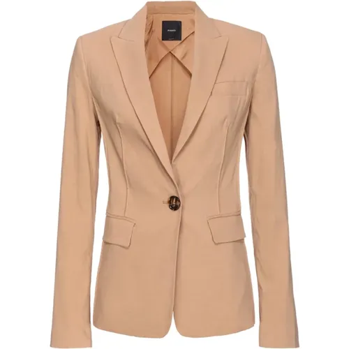 Linen Stretch Jacket , female, Sizes: M, L - pinko - Modalova