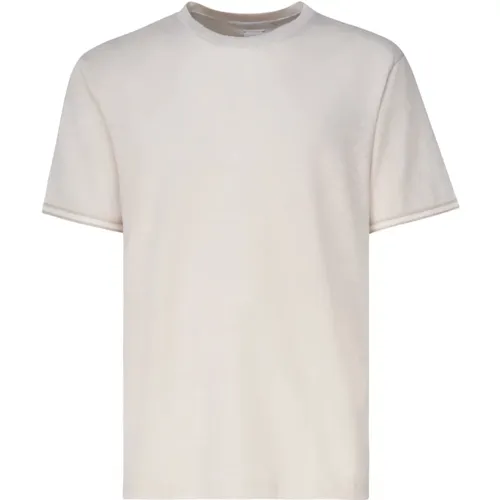 Leinen Baumwolle T-shirt Sandfarbe , Herren, Größe: S - Eleventy - Modalova