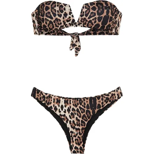 Animalier Bandeau Bikini , female, Sizes: S - F**k - Modalova