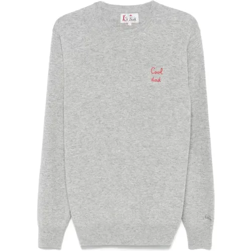 Heather Grey Knitted Sweater with Logo , male, Sizes: L, S - MC2 Saint Barth - Modalova