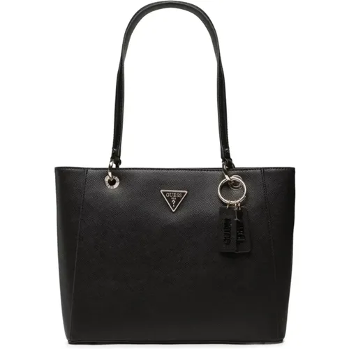 Schwarze PU Leder Shopper Handtasche , Damen, Größe: ONE Size - Guess - Modalova