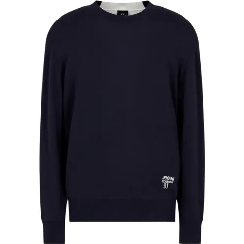 Crew Neck Sweater , male, Sizes: XL, L, XS, S, M - Armani Exchange - Modalova