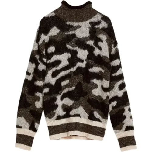 Camouflage Jacquard Sweater , female, Sizes: M - Liu Jo - Modalova